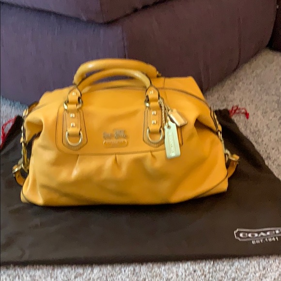 Coach Bags Authentic Coach Mustard Yellow Satchelcrossbody Poshmark